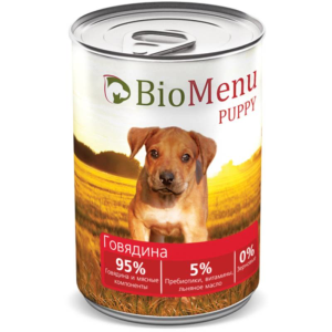 BioMenu консервы для щенков всех пород, говядина, 410 г