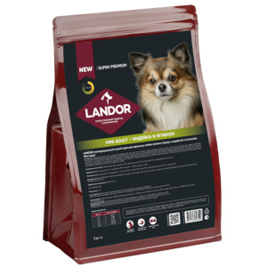 Landor сухой корм для собак мелких пород, c индейкой и ягненком, 1 кг
