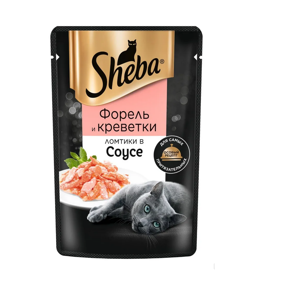 Sheba консервы для кошек, пауч, форель с креветками, 75 г<