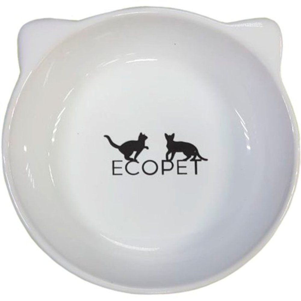 Ecopet Миска керамическая круглая, белая, 200 мл<