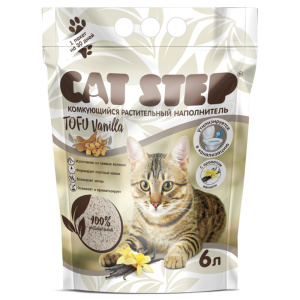 Наполнитель Cat Step Tofu Vanilla комкующийся растительный ароматизированный, 6 л