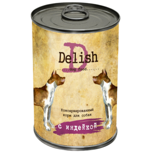 Delish консервы для собак всех пород, индейка, 970 г