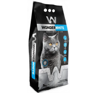 Наполнитель Wonder White Carbon Effect, комкующийся, бентонитовый c активированным углем, 5 кг