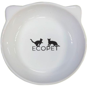 Ecopet Миска керамическая круглая, белая, 200 мл