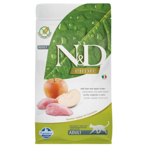 Farmina N&D Prime сухой корм для взрослых кошек, кабан с яблоком, Adult Boar & Apple, 1,5 кг