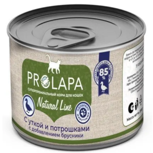 ProLapa Natural Line консервы для кошек, утка с потрошками и брусникой, 200 г
