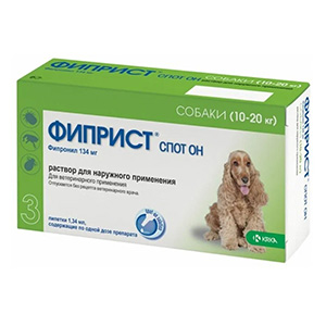 Фиприст Спот-Он капли инсектоакарицидные для собак 10-20 кг, 1 пипетка