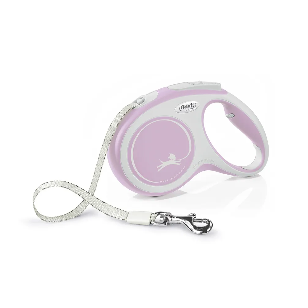 Flexi New Comfort Tape розовый ременной поводок-рулетка M 5 м до 25 кг<