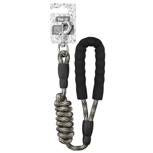 Pet-it Поводок особо прочный веревочный с мягкой ручкой 1,2х152 см нейлон чёрный