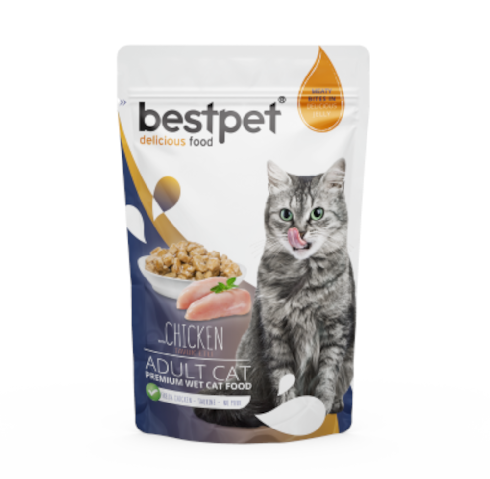 BestPet консервы для кошек, курица в желе, пауч, 85 г<