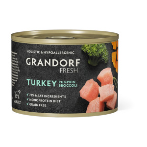 Grandorf Fresh консервы для собак, паштет из индейки с тыквой и брокколи, 200 г