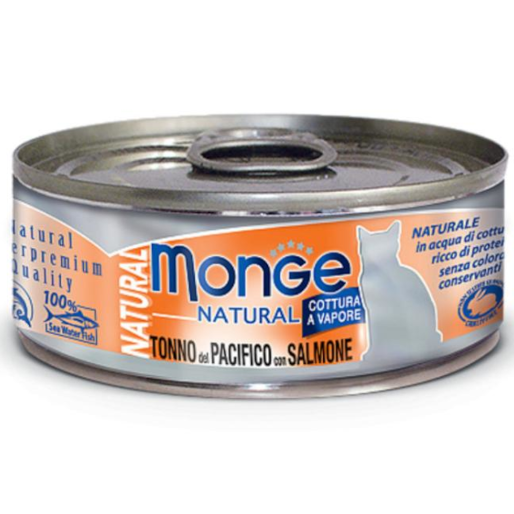 Monge Cat консервы для взрослых кошек, тунец с лососем, Natural, 80 г<