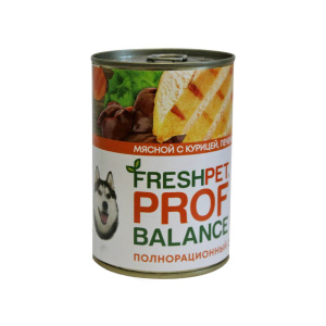 Freshpet Prof Balans консервы для собак, курица с печенью и гречкой, 410 г