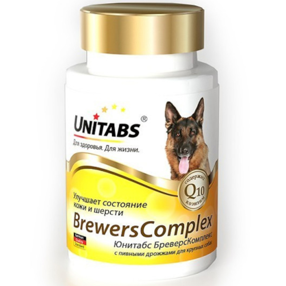 Unitabs BrewersComplex добавка с пивными дрожжами для крупных собак, 100 таблеток<