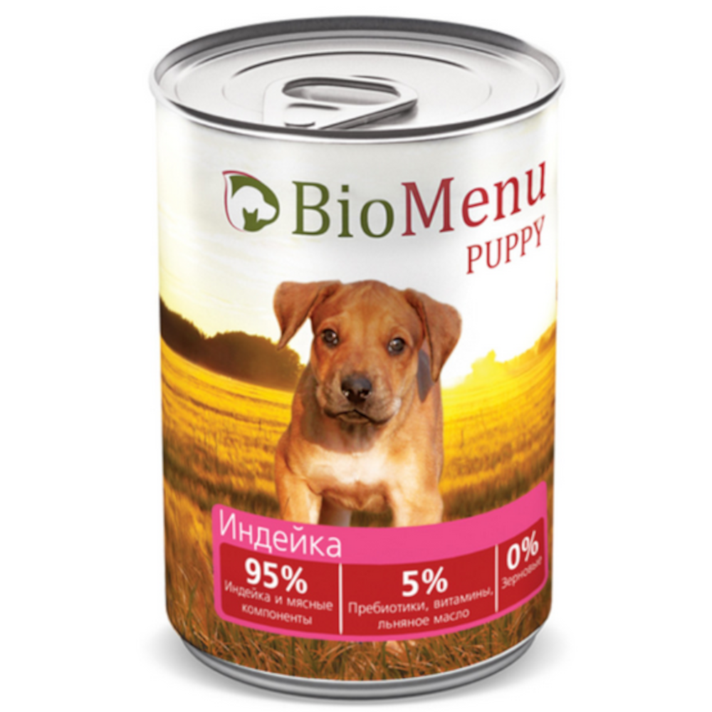 BioMenu консервы для щенков всех пород, индейка, 410 г<