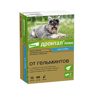 Дронтал Плюс таблетки антигельминтные для собак, 1 таблетка х 10 кг