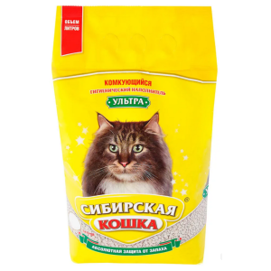 Наполнитель Сибирская кошка "Ультра" комкующийся, 5 л
