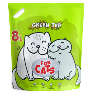 Наполнитель For Cats Green Tea впитывающий, силикагелевый, 8 л