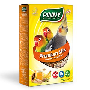 PINNY PM Полнорационный корм для средних попугаев с фруктами, бисквитом и витаминами, 800 г 