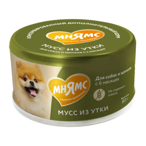 Мнямс На каждый день консервы для собак, мусс из утки,  80 г