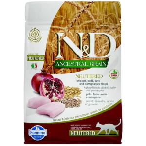 Farmina N&D Ancestral сухой корм для стерилизованных кошек, курица с гранатом, Chicken & Pomegranate Neutered, 1,5 кг