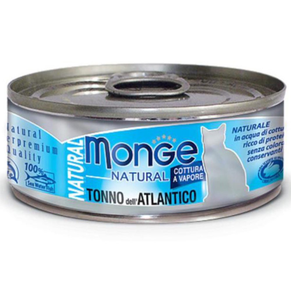 Monge Cat консервы для взрослых кошек, атлантический тунец, Natural, 80 г<