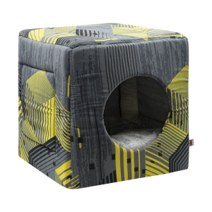 Zooexpress дом куб-трансформер Геометрия №2, желто-серый, 50х50х48 см