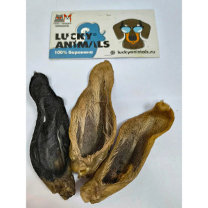 Lucky Animals лакомство для собак Уши ягненка, 3 шт.
