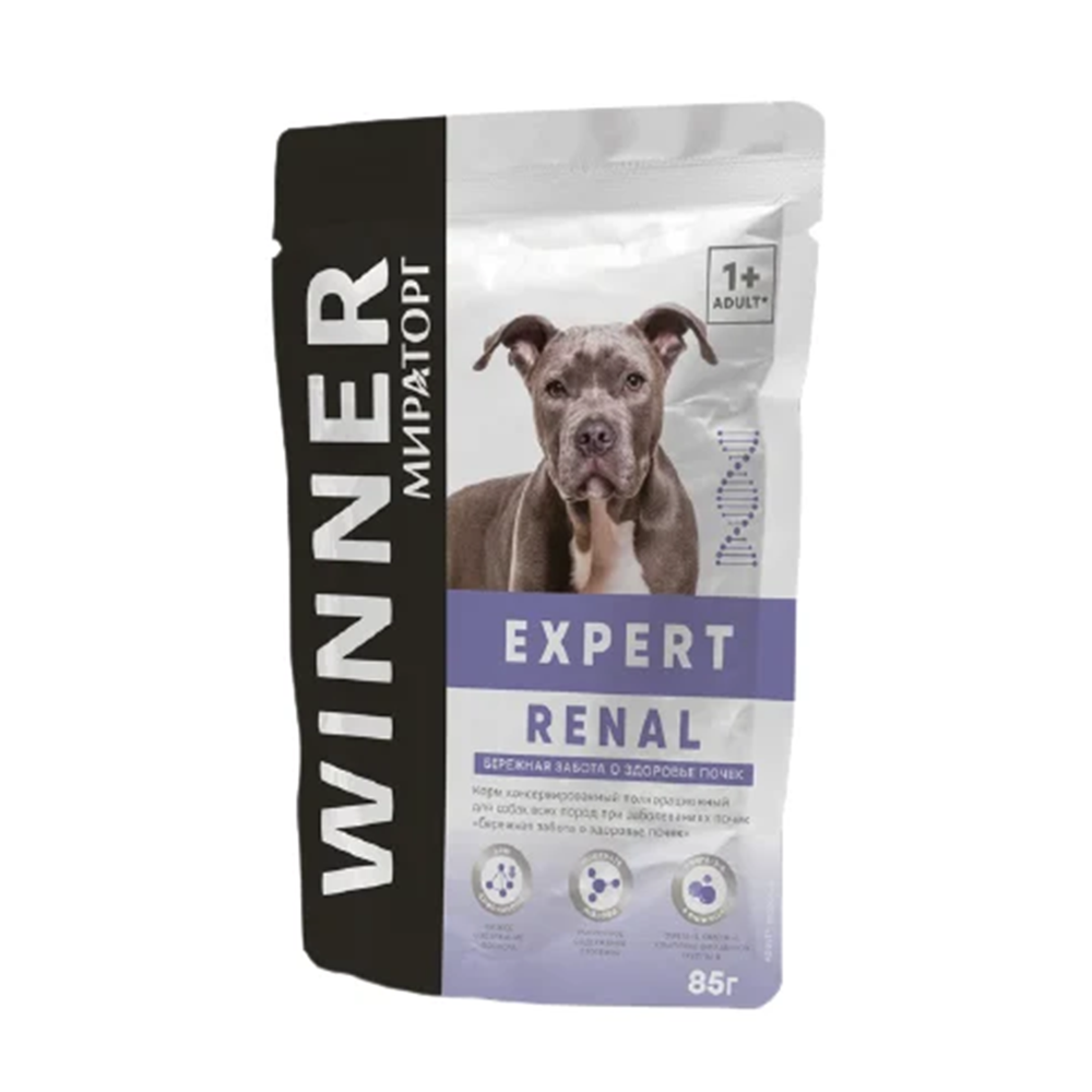 Мираторг Expert ветеринарные консервы для собак, Ренал, при заболеваниях почек, 85 г<