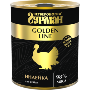 Четвероногий Гурман Golden консервы для собак, индейка в желе, 525 г